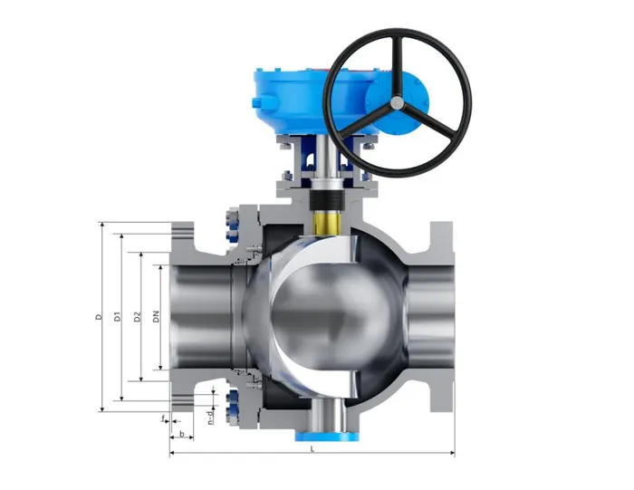 Double Eccentric V-type Ball Valve Structure diagram